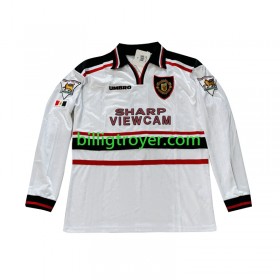 Billige Fotballdrakter Manchester United Beckham 7 Retro Bortedraktsett 1998-1999 Langermet